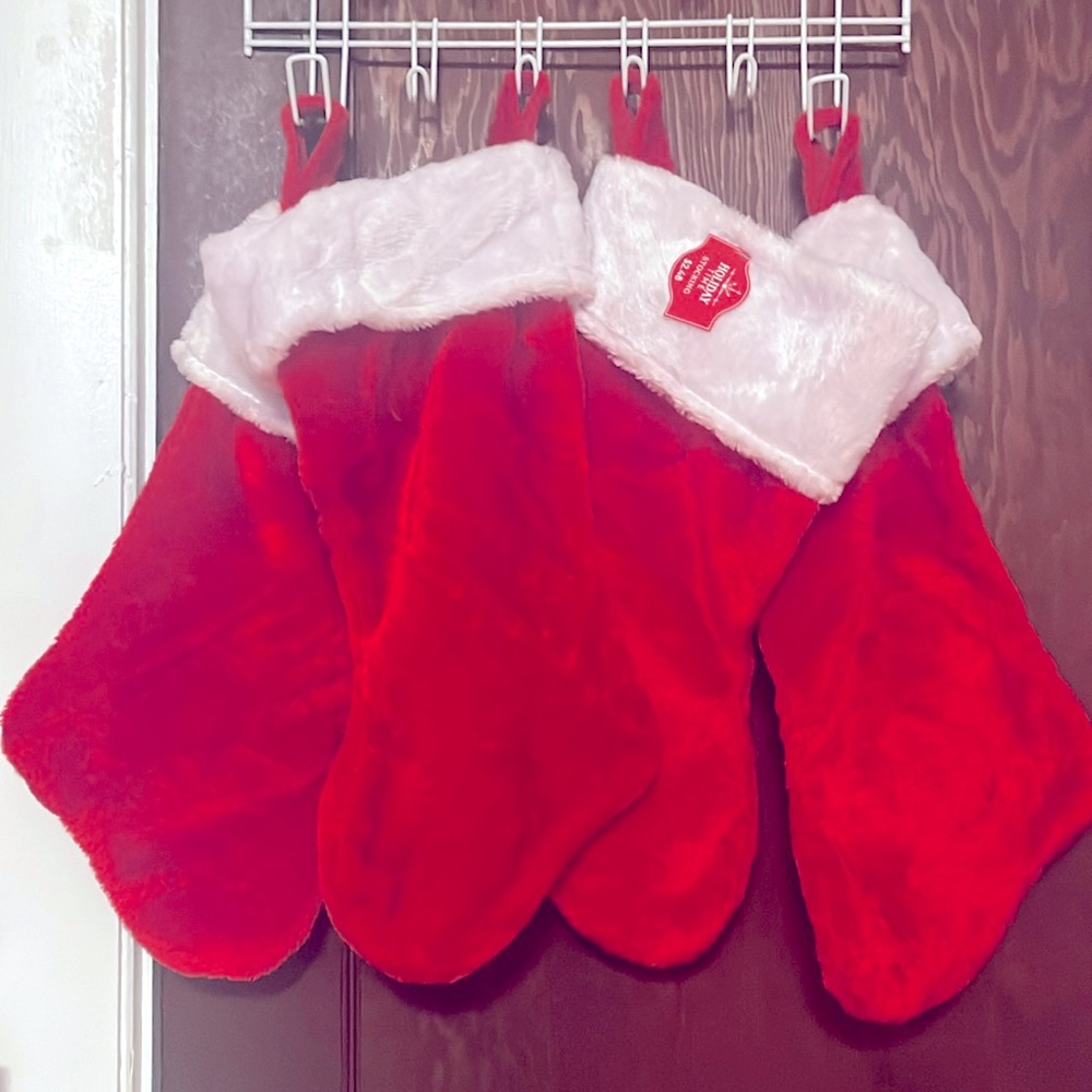 8Pcs Holiday Time Plush Christmas Stocking